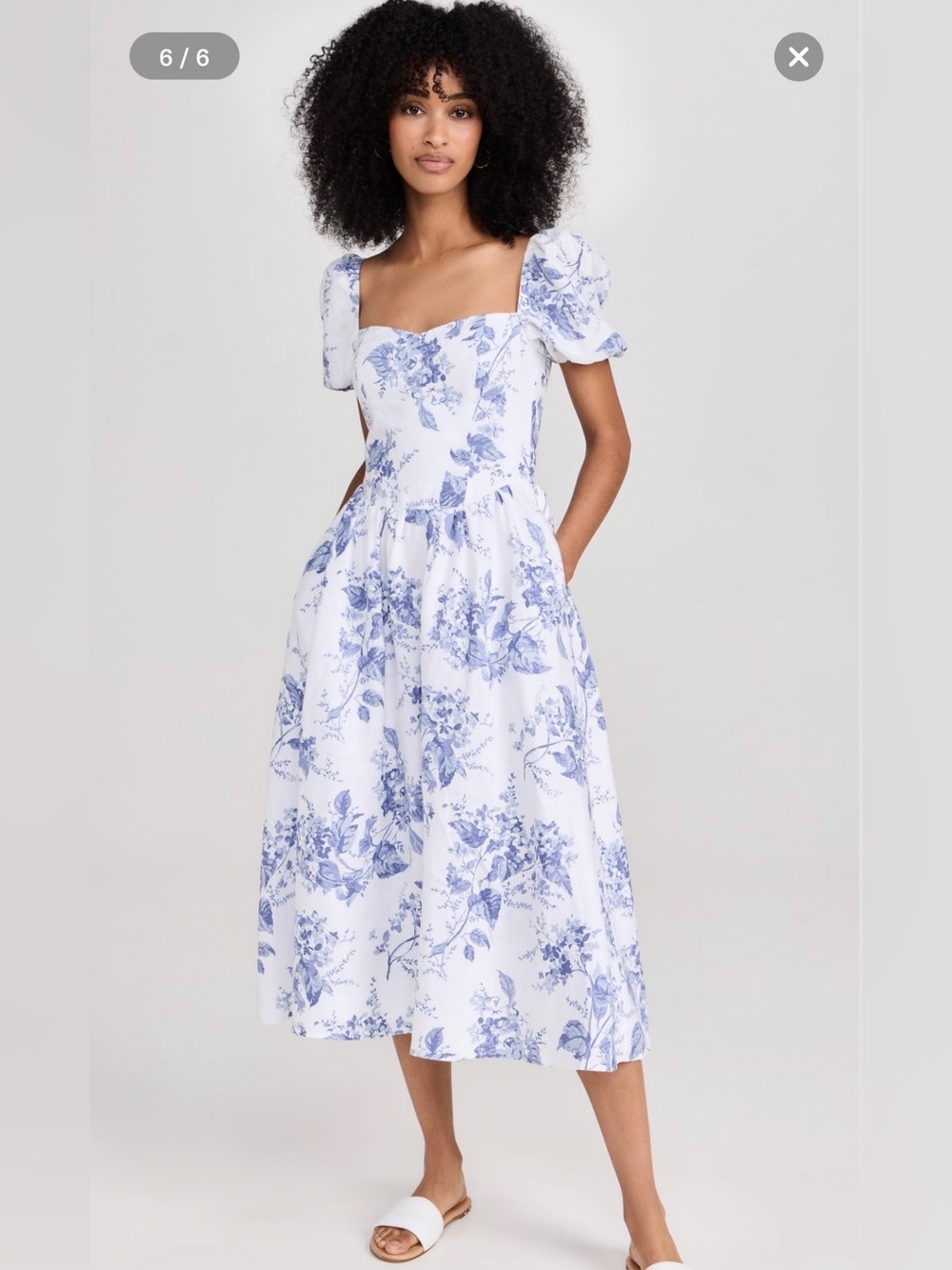 Reformation Davila Linen midi dress in Lupine size 2